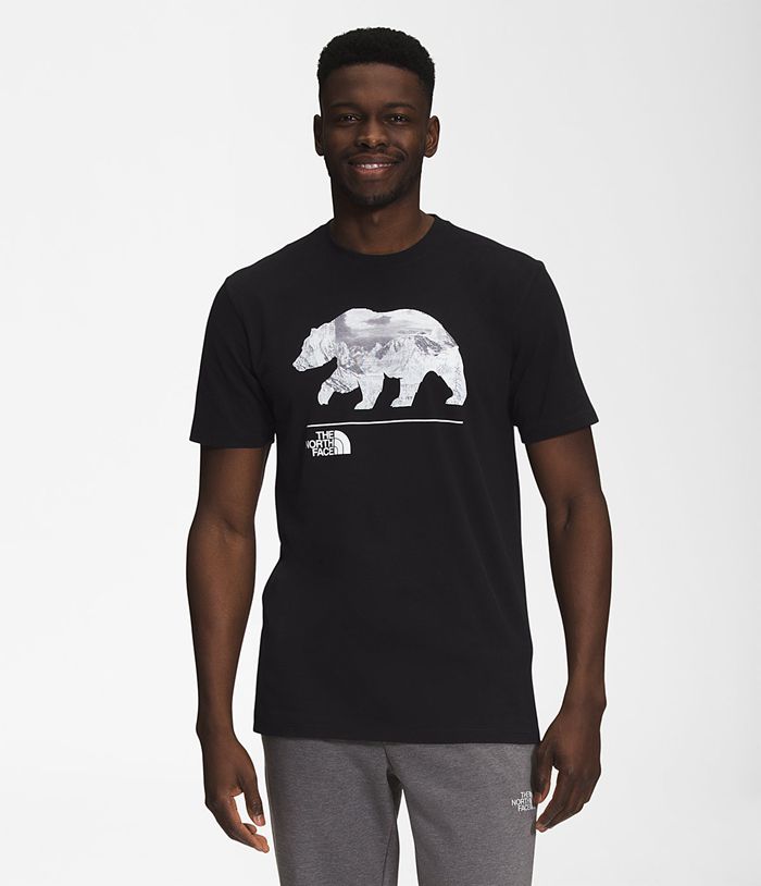 The North Face Mens T-Shirts Bearscape Short Sleeve 598EKVLYX - Black